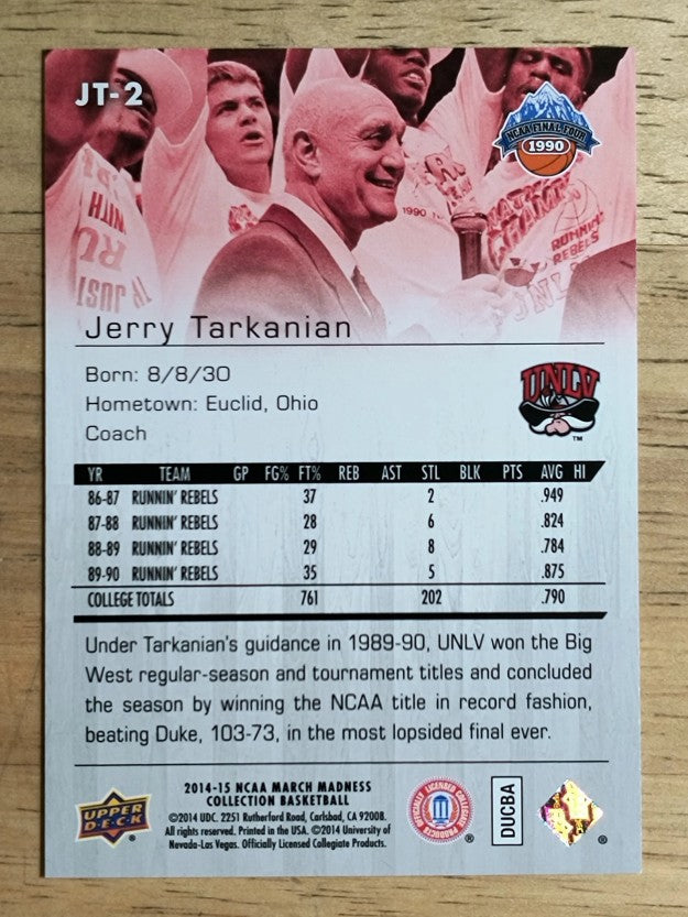 2014-15 Upper Deck March Madness Collection #JT2 Jerry Tarkanian SP