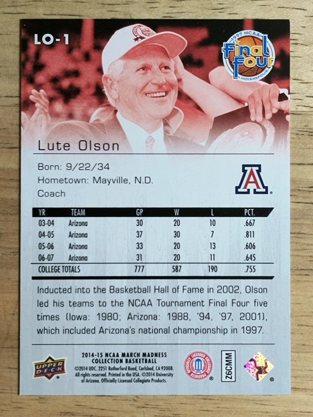 2014-15 Upper Deck March Madness Collection #LO1 Lute Olson