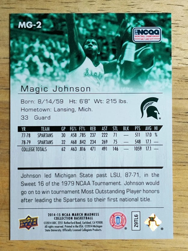 2014-15 Upper Deck March Madness Collection #MG2 Magic Johnson