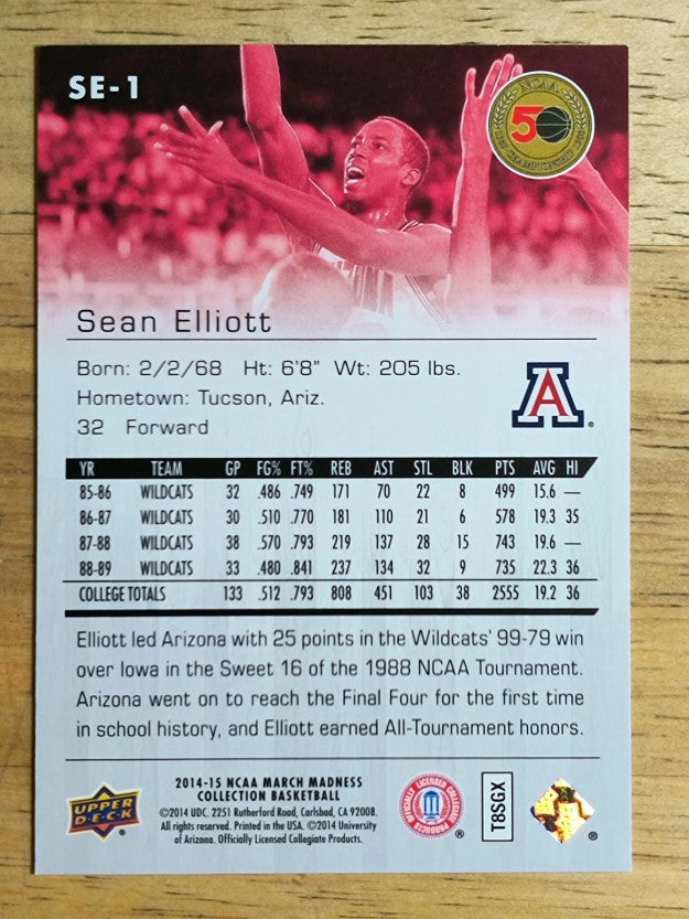 2014-15 Upper Deck March Madness Collection #SE1 Sean Elliott (NM)