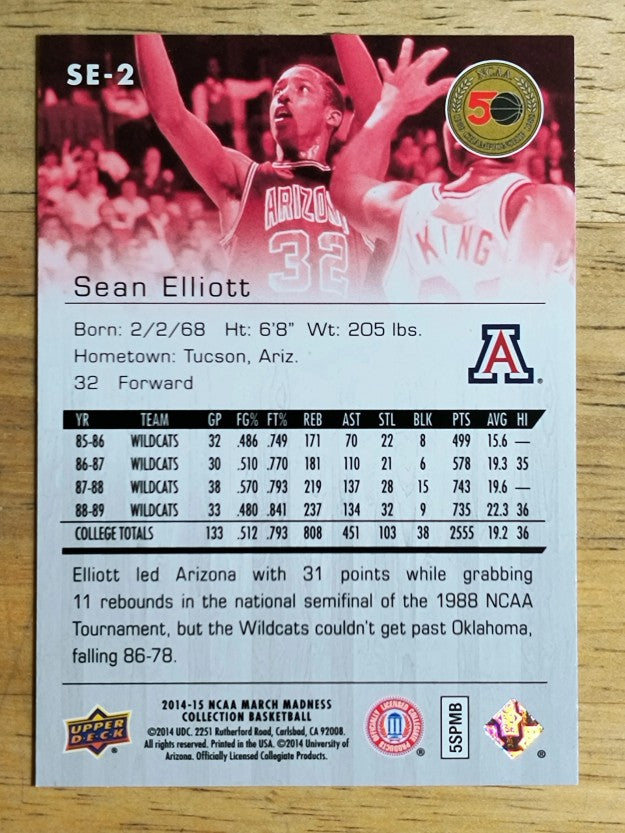 2014-15 Upper Deck March Madness Collection #SE2 Sean Elliott SP