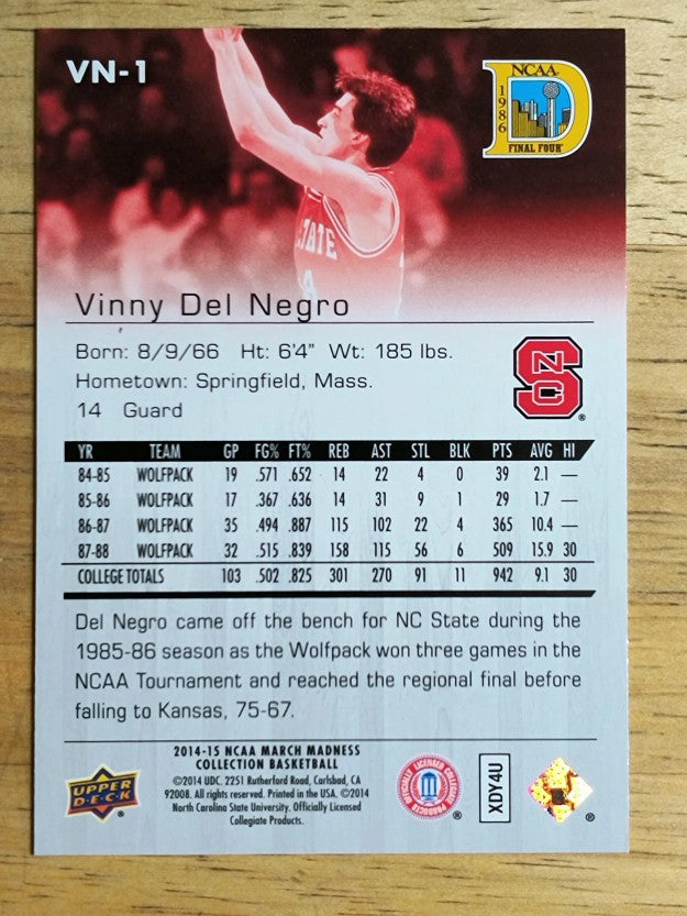 2014-15 Upper Deck March Madness Collection #VN1 Vinny Del Negro