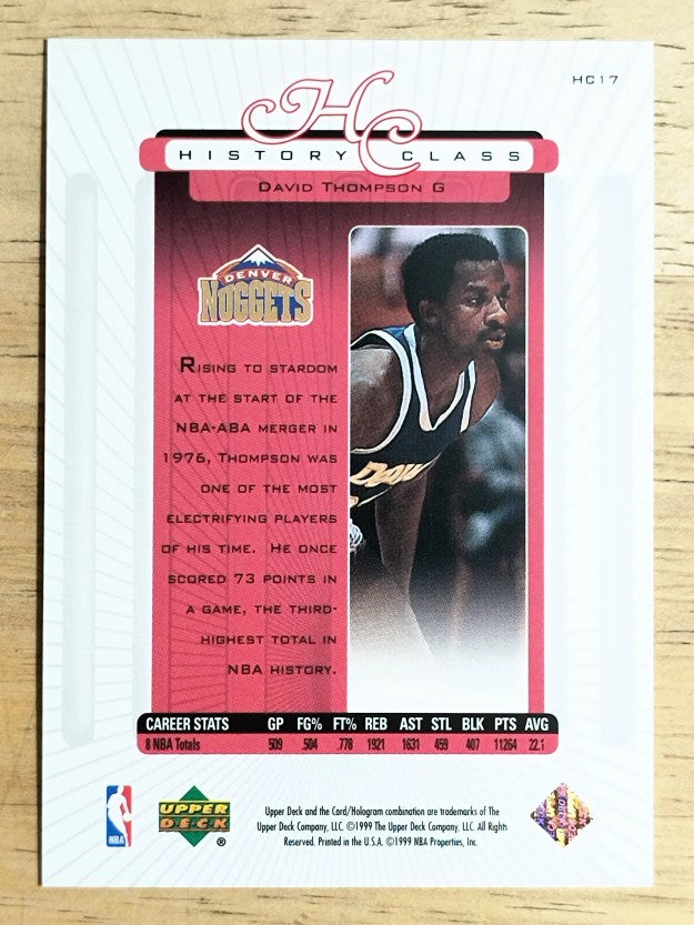 1999-00 Upper Deck History Class #HC17 David Thompson (NM)