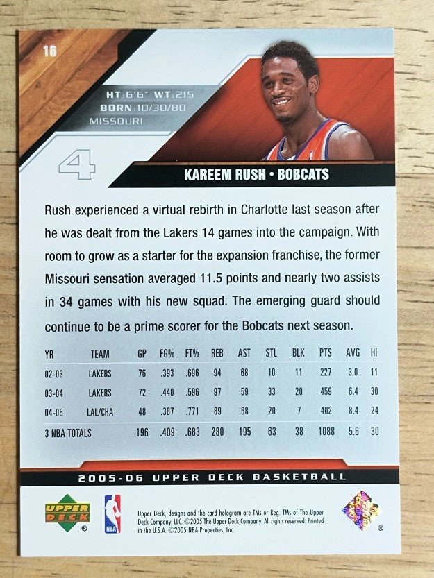 2005-06 Upper Deck #16 Kareem Rush