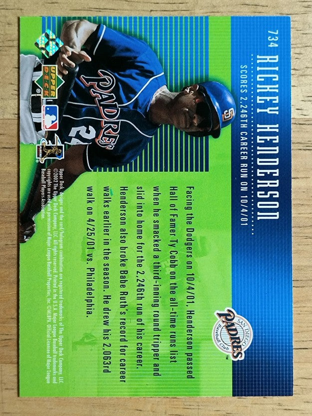 2002 Upper Deck #734 Rickey Henderson YR