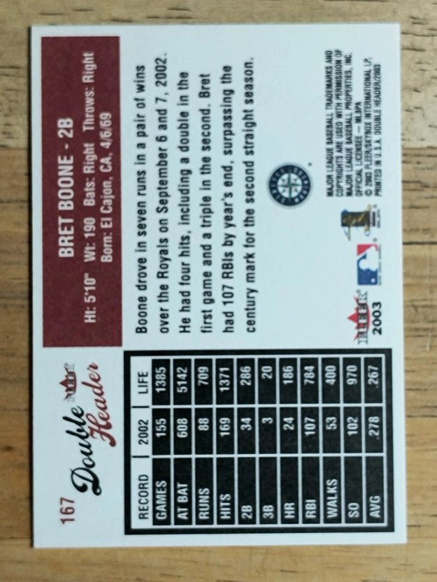 2003 Fleer Double Header #167 Bret Boone
