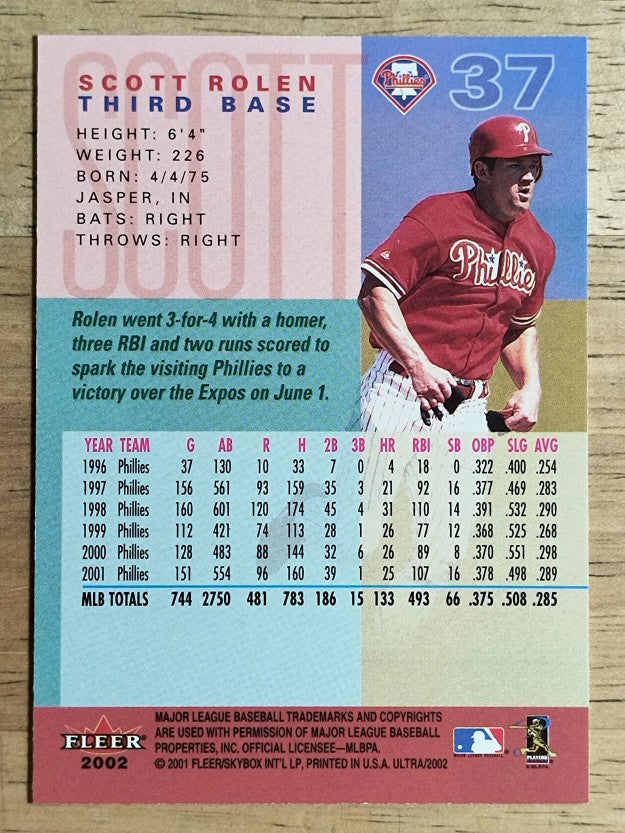 2002 Ultra #37 Scott Rolen