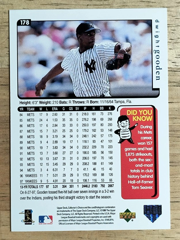 1998 Collector's Choice #178 Dwight Gooden