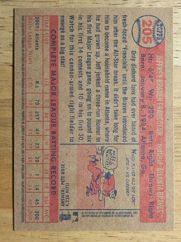 2006 Topps Heritage #205 Jeff Francoeur
