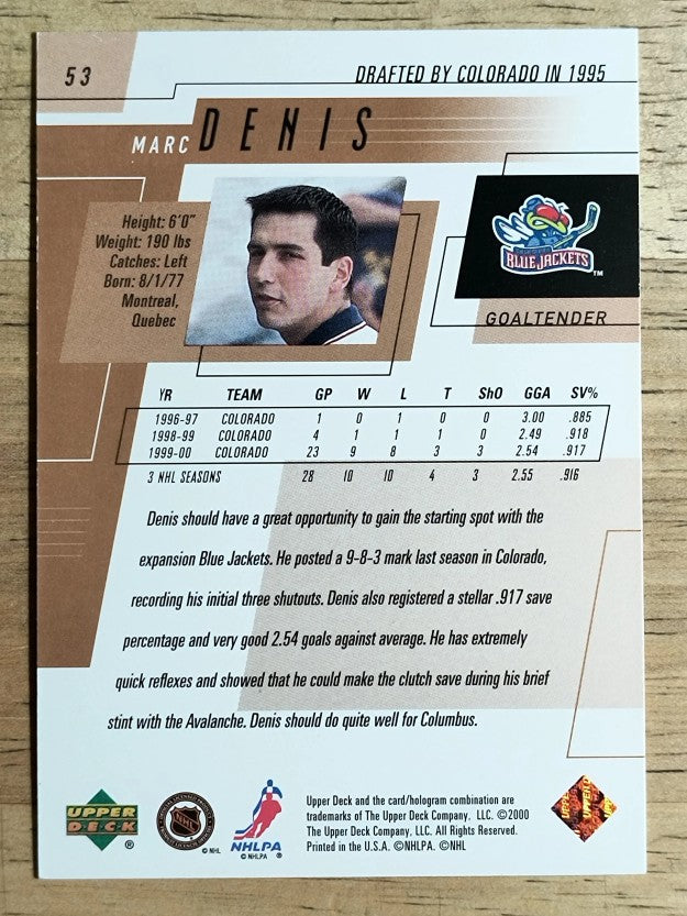 2000-01 Upper Deck #53 Marc Denis