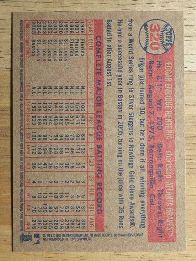2006 Topps Heritage #320 Edgar Renteria SP