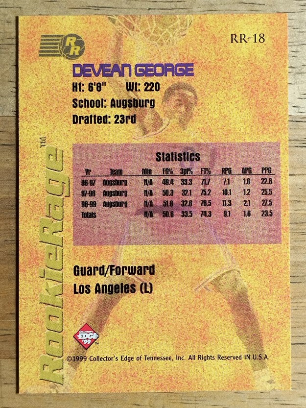 1999 Collector's Edge Rookie Rage #RR18 Devean George