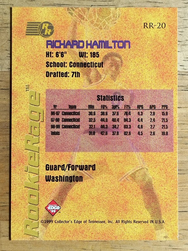 1999 Collector's Edge Rookie Rage #RR20 Richard Hamilton