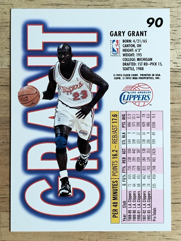1993-94 Fleer #90 Gary Grant