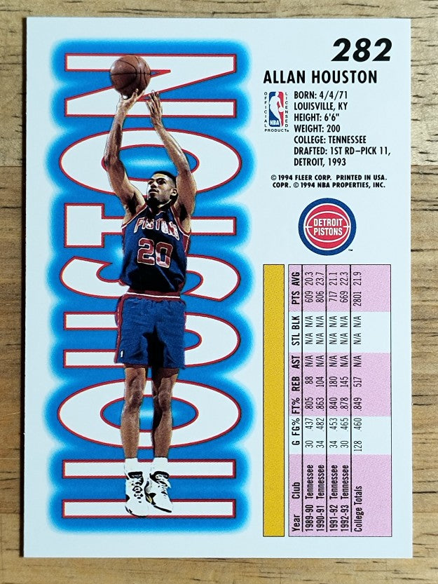 1993-94 Fleer #282 Allan Houston RC