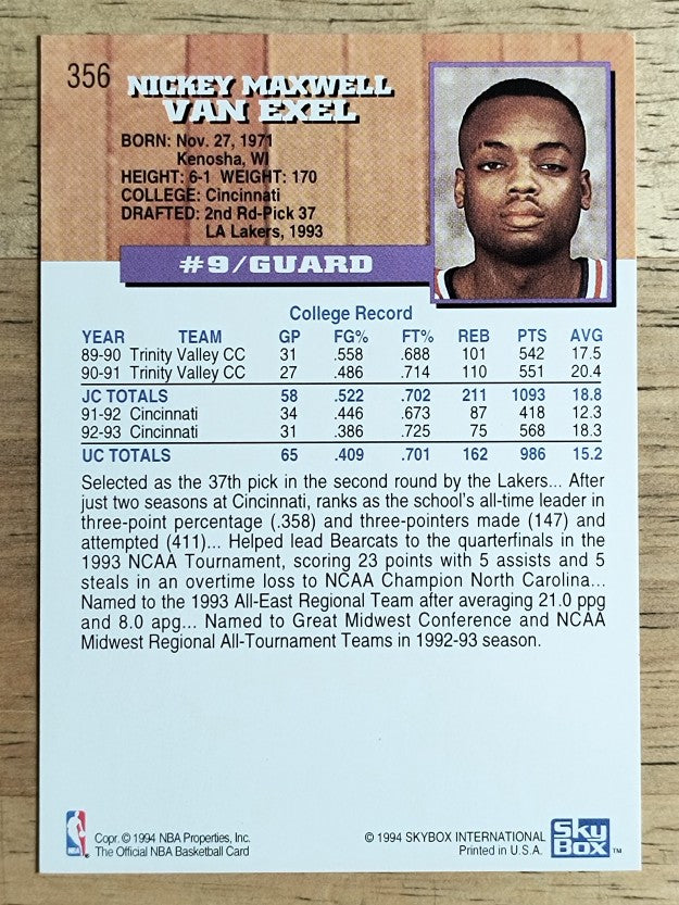 1993-94 Hoops #356 Nick Van Exel RC (NM)
