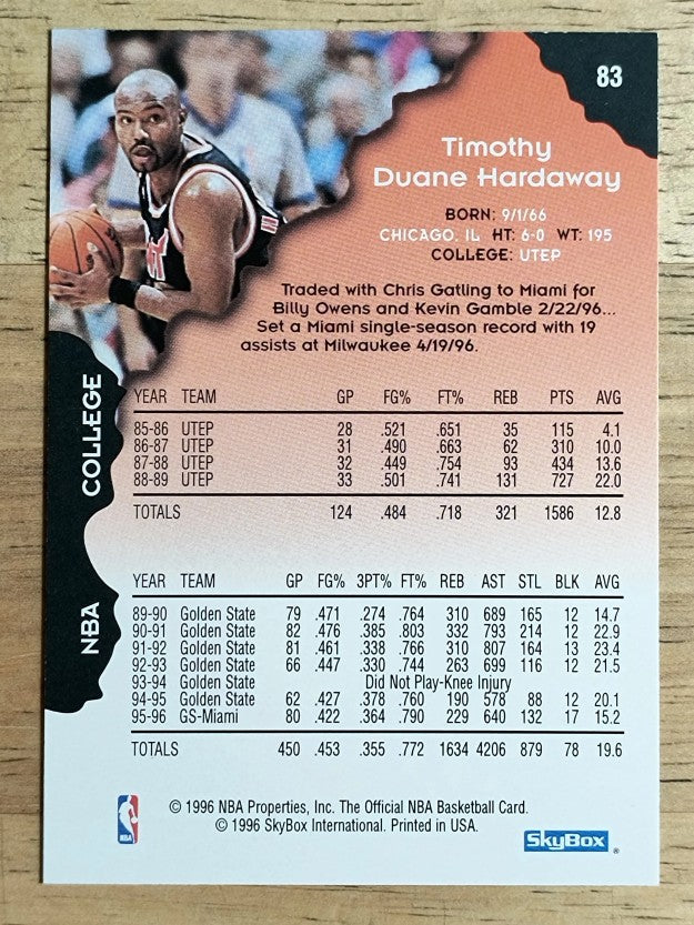 1996-97 Hoops #83 Tim Hardaway