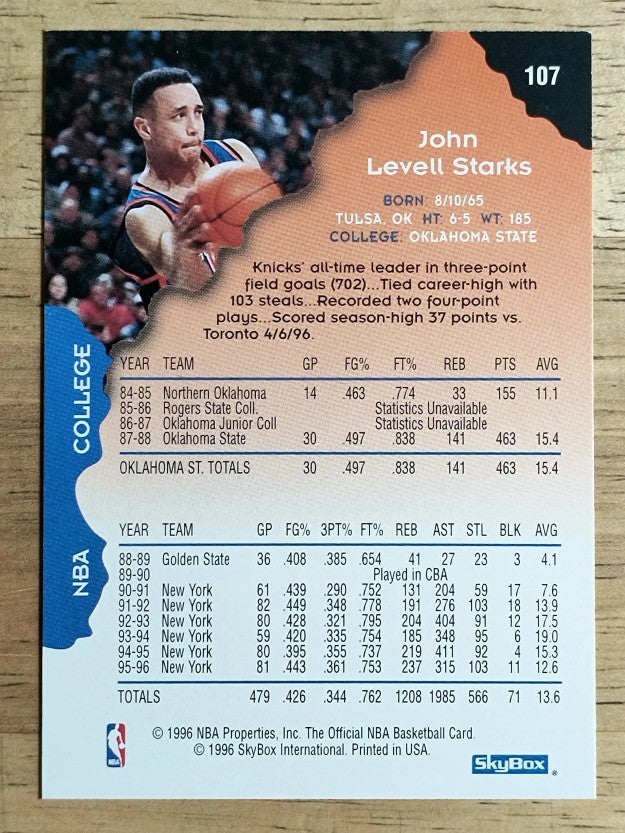 1996-97 Hoops #107 John Starks