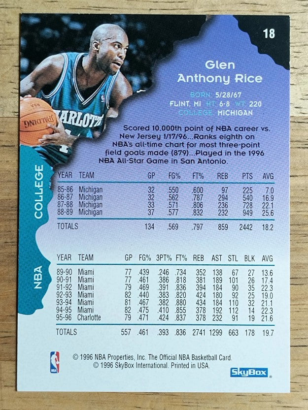 1996-97 Hoops Silver #18 Glen Rice (NM)