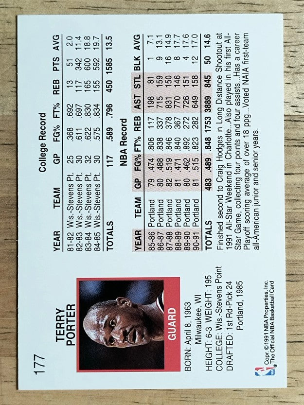 1991-92 Hoops #177 Terry Porter