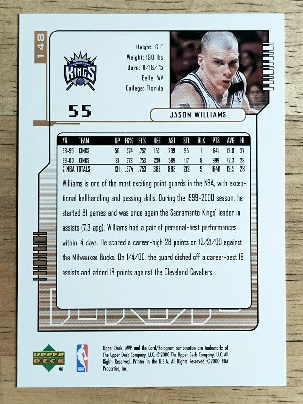 2000-01 Upper Deck MVP #148 Jason Williams