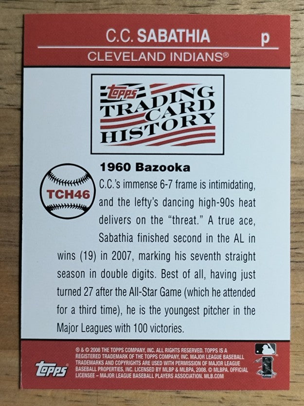 2008 Topps Trading Card History #TCH46 C.C. Sabathia