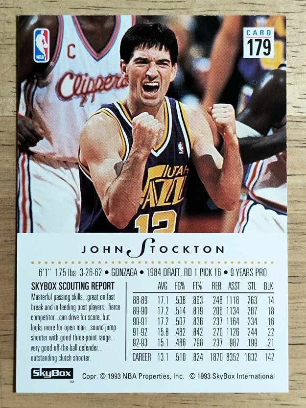 1993-94 SkyBox Premium #179 John Stockton