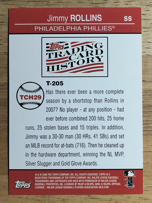 2008 Topps Trading Card History #TCH29 Jimmy Rollins