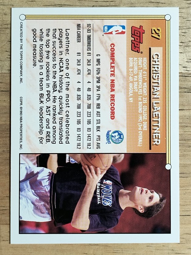 1993-94 Topps #27 Christian Laettner