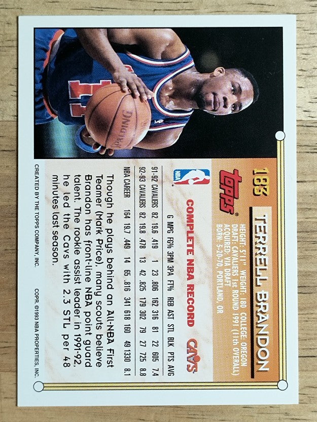 1993-94 Topps Gold #183 Terrell Brandon