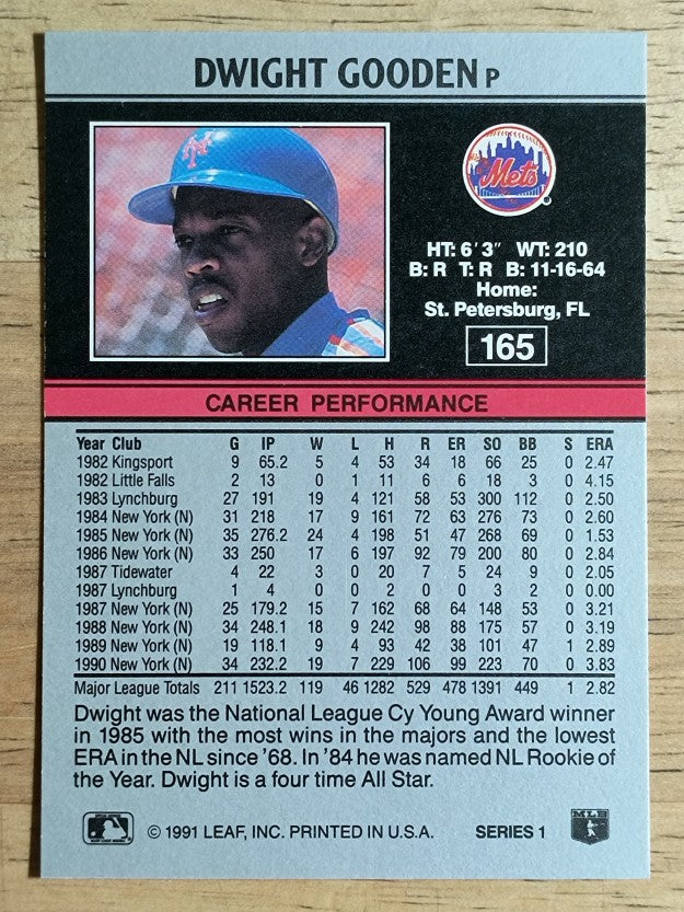 1991 Leaf #165 Dwight Gooden