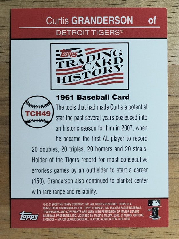 2008 Topps Trading Card History #TCH49 Curtis Granderson