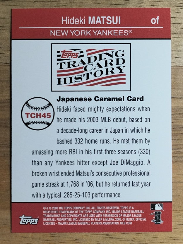 2008 Topps Trading Card History #TCH45 Hideki Matsui