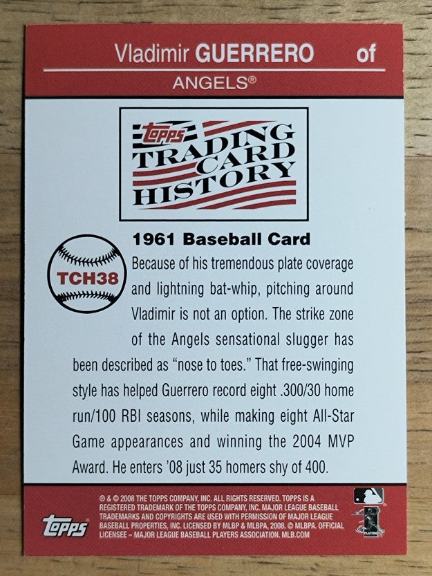 2008 Topps Trading Card History #TCH38 Vladimir Guerrero