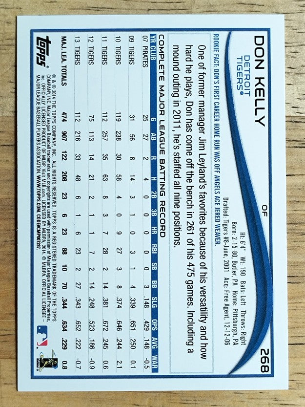 2014 Topps #268 Don Kelly