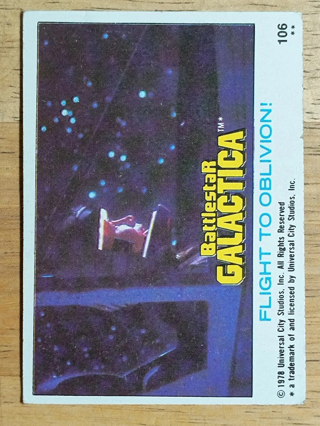 1978 Topps Battlestar Galactica #106 Flight To Oblivon (VGEX)
