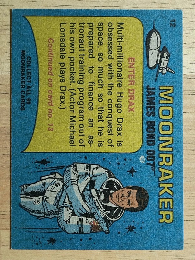 1979 Topps James Bond Moonraker #12 Enter Drax (VG)