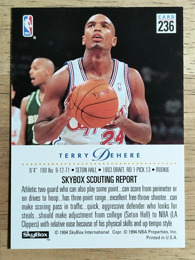 1993-94 SkyBox Premium #236 Terry Dehere RC