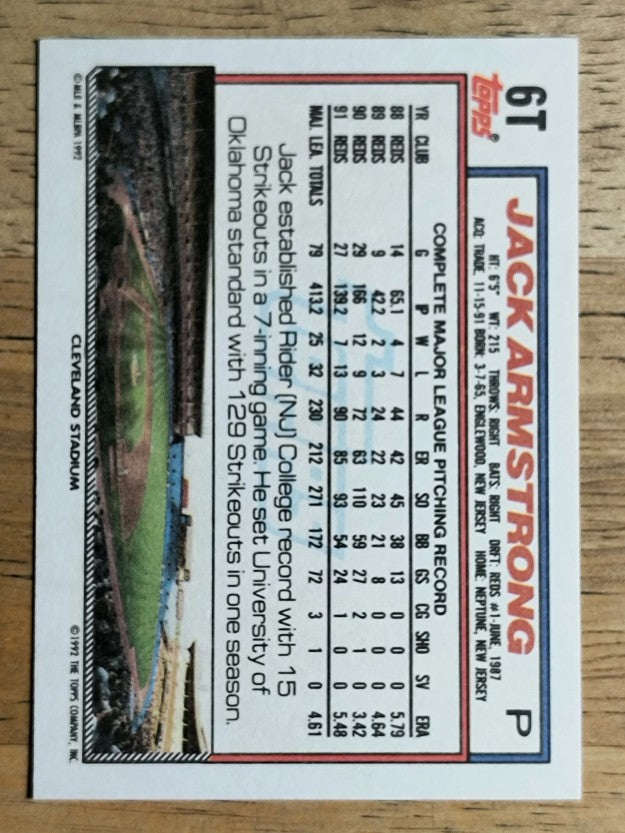 1992 Topps Traded #6T Jack Armstrong