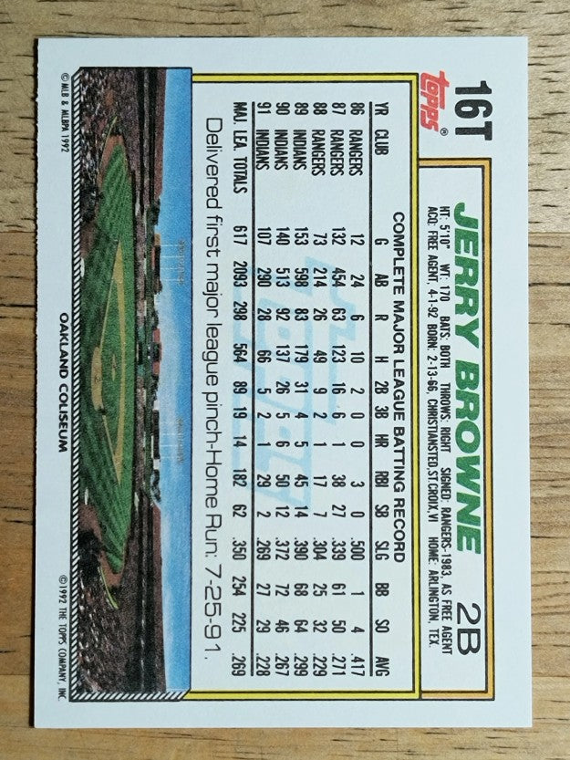 1992 Topps Traded #16T Jerry Browne