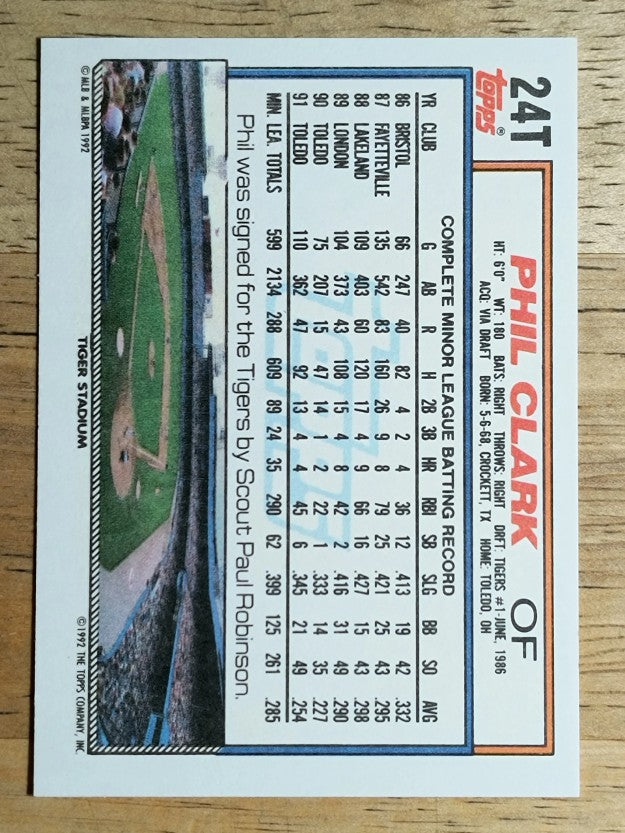 1992 Topps Traded #24T Phil Clark