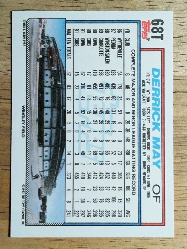 1992 Topps Traded #68T Derrick May