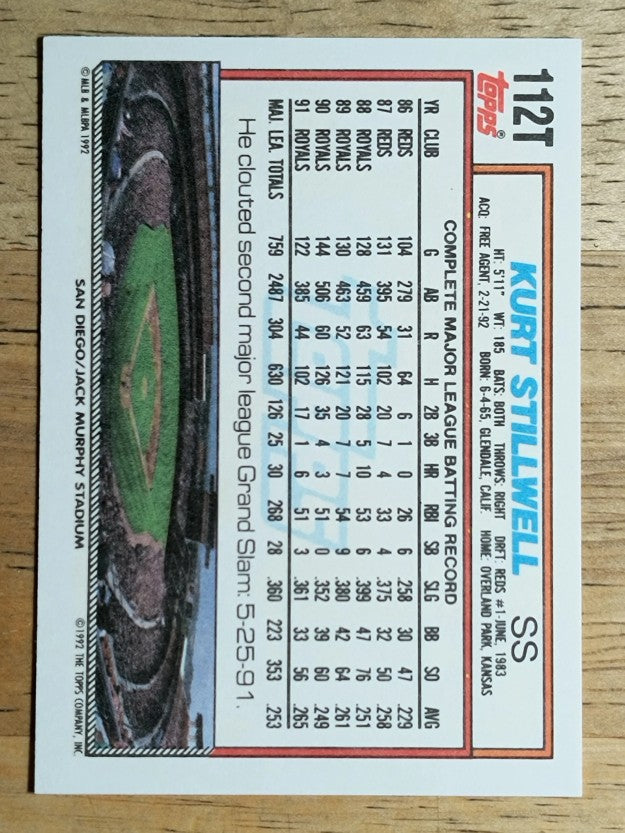 1992 Topps Traded #112T Kurt Stillwell