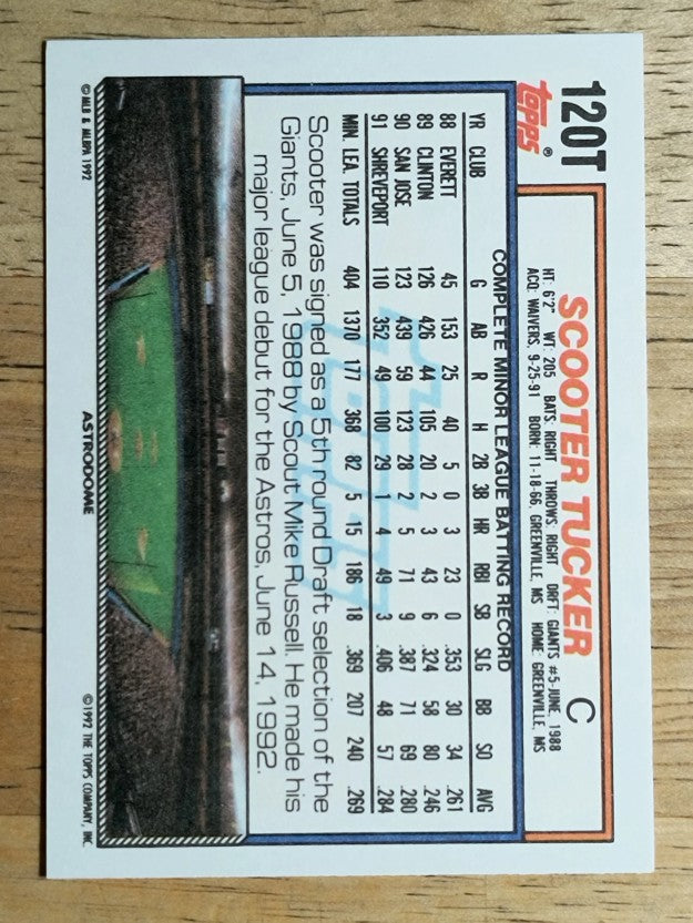 1992 Topps Traded #120T Scooter Tucker