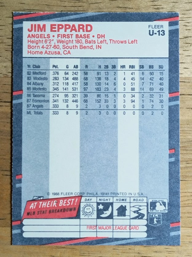 1988 Fleer Update #U13 Jim Eppard