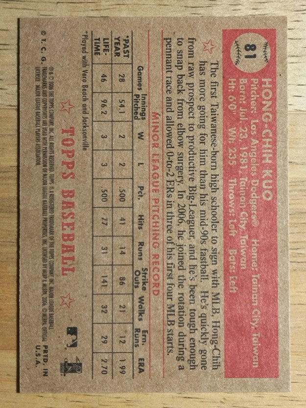 2006 Topps '52 #81 Hong-Chih Kuo