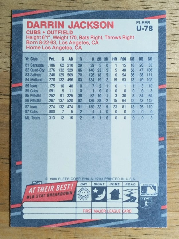 1988 Fleer Update #U78 Darrin Jackson