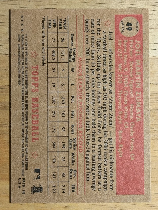2006 Topps '52 #49 Joel Zumaya