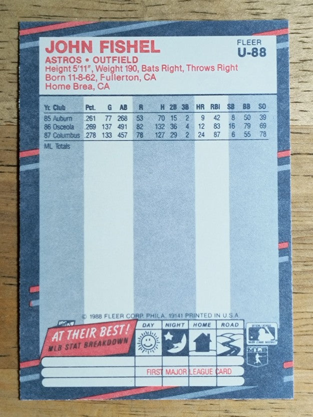 1988 Fleer Update #U88 John Fishel XRC