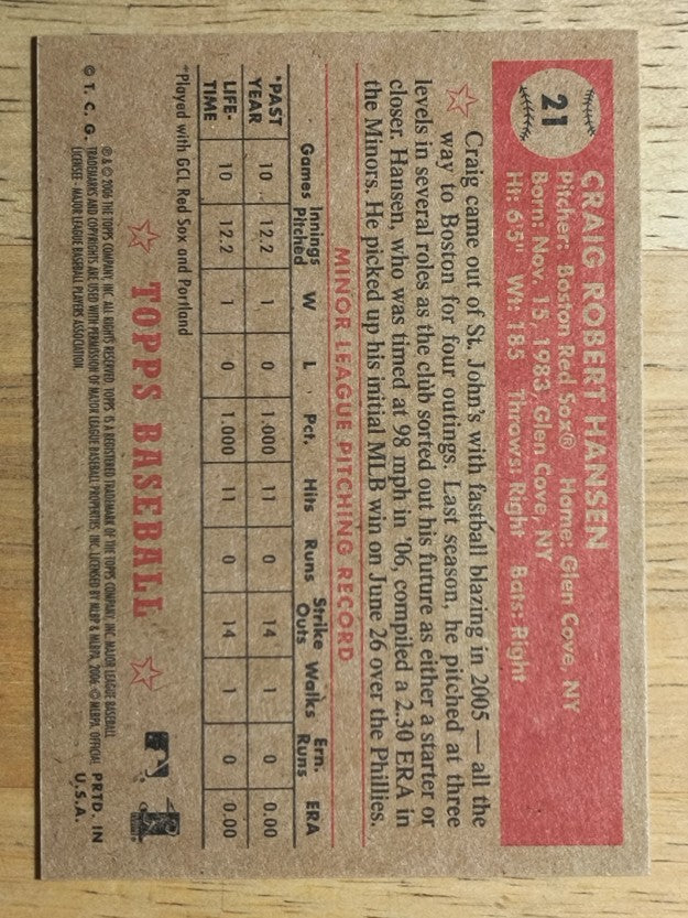 2006 Topps '52 #21 Craig Hansen RC